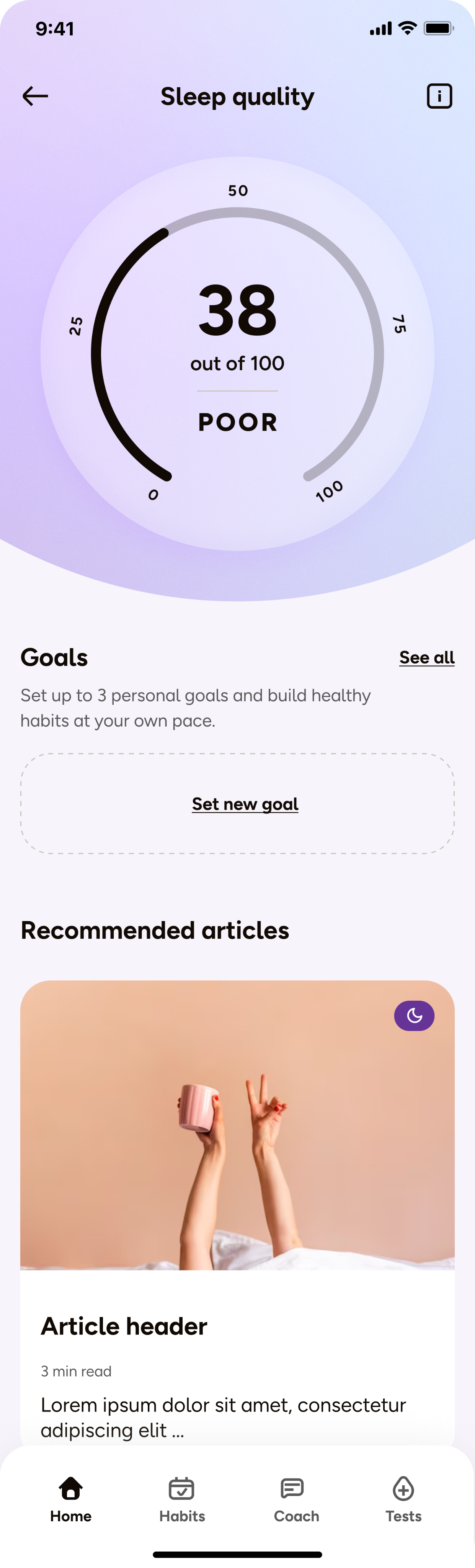 Wellness score detail screen