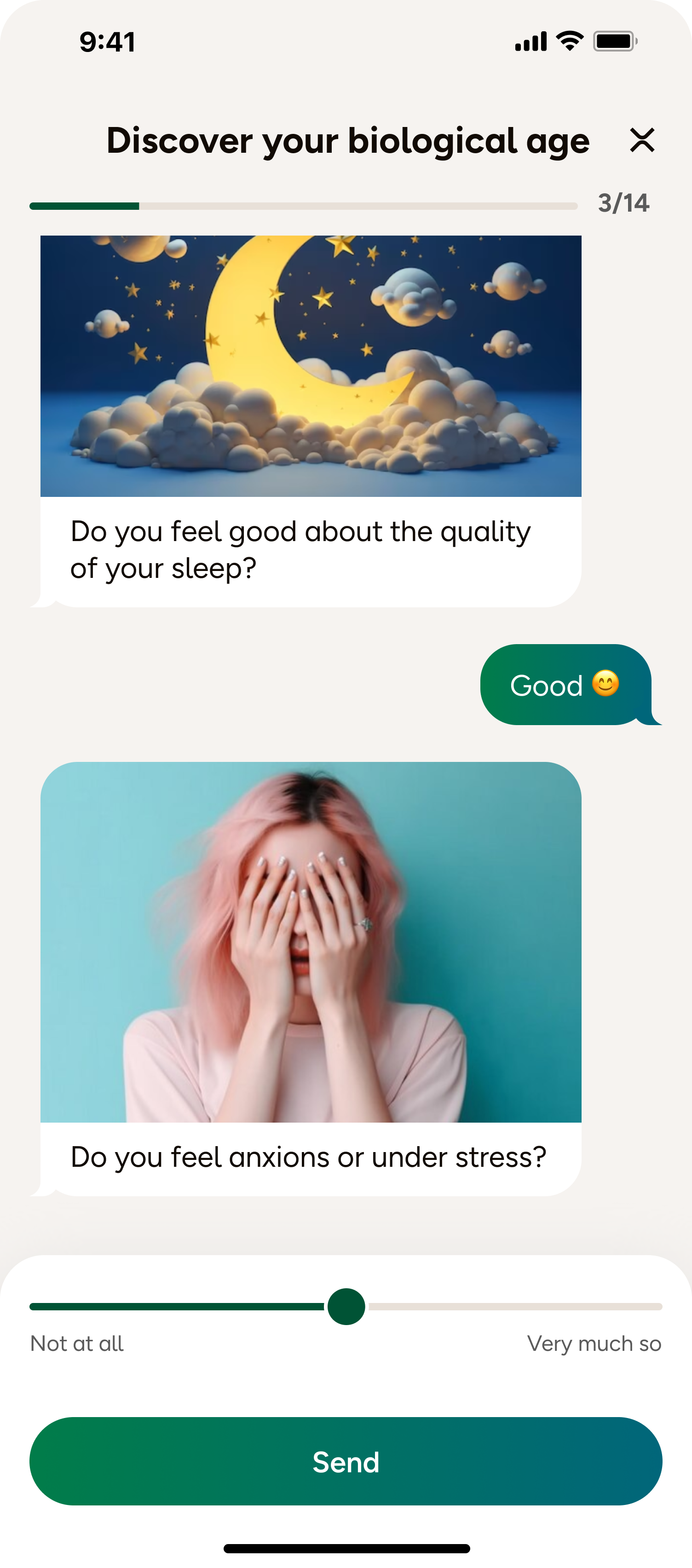 Questionnaire progress screen